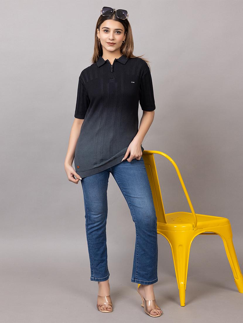 women ombre short sleeve polo t-shirt - 21733593 - Standard Image - 4