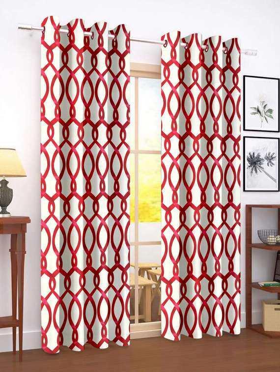 stylish and attractive printed curtains - set of 2 - 21733945 -  Standard Image - 1