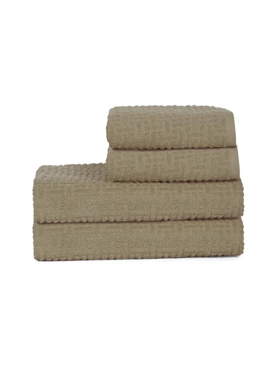 two bath towel (70 x 140 cms) and two hand towels (40 x 60) pure cotton bath towel set - 21737253 -  Standard Image - 1