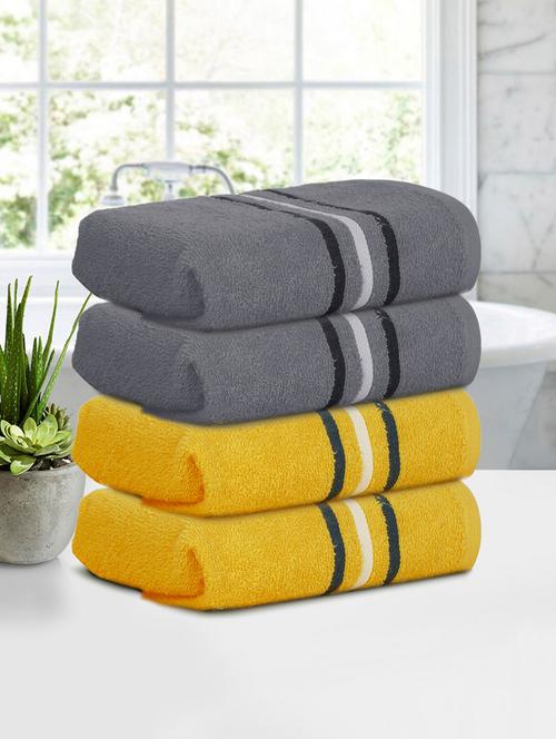 four hand towels (40 x 60 cms) pure cotton hand towel set in two colors - 21737287 - Standard Image - 0