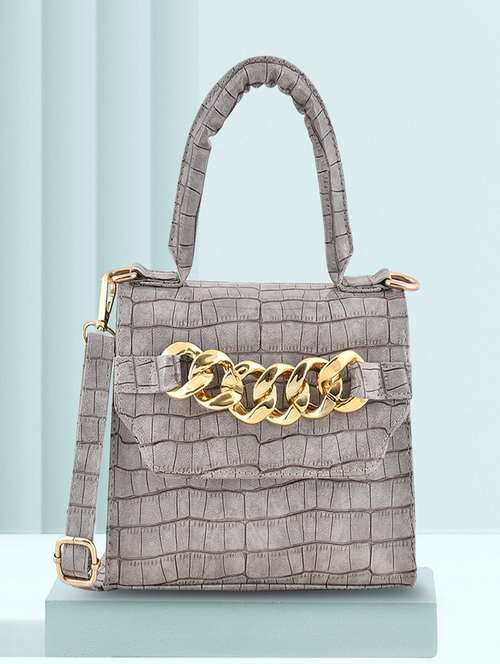 women grey textured sling bag - 21737302 -  Standard Image - 0