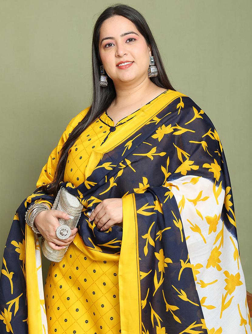 women plus size printed kurta salwar set with dupatta - 21737310 - Standard Image - 4