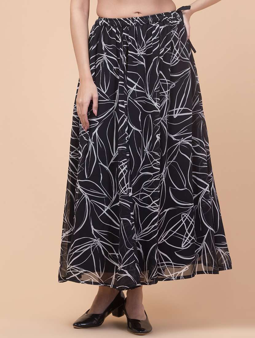 women printed flared long skirt - 21737324 -  Zoom Image - 0