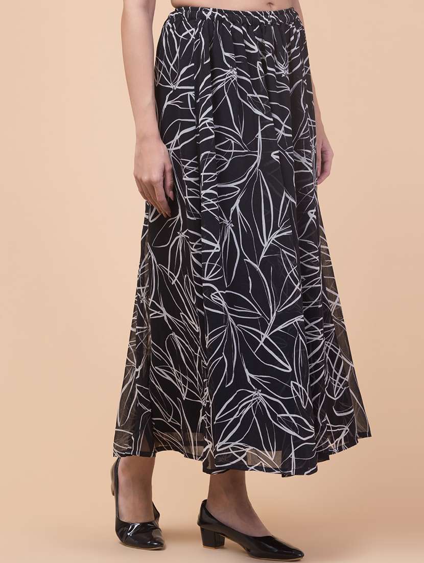 women printed flared long skirt - 21737324 -  Standard Image - 1