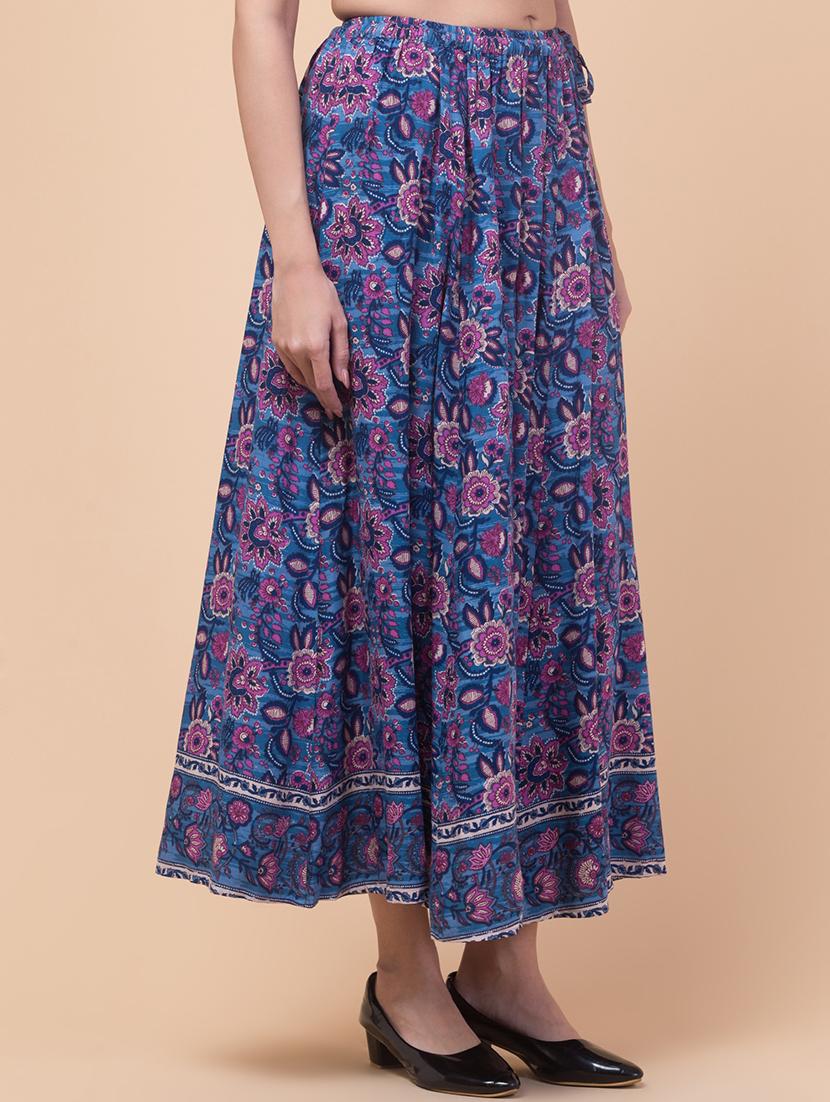 women printed flared long skirt - 21737328 -  Standard Image - 1