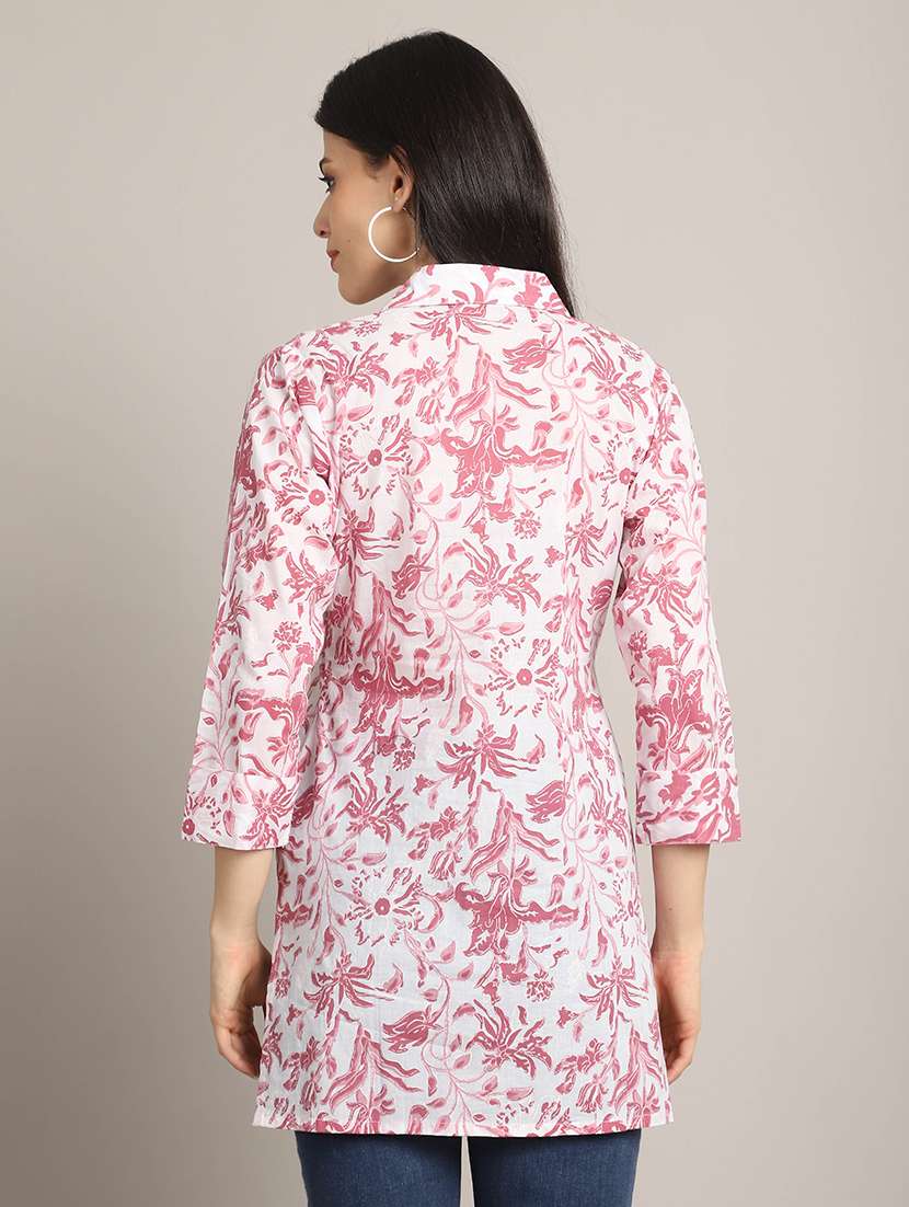 women three quarter sleeve straight kurti - 21737439 -  Standard Image - 1