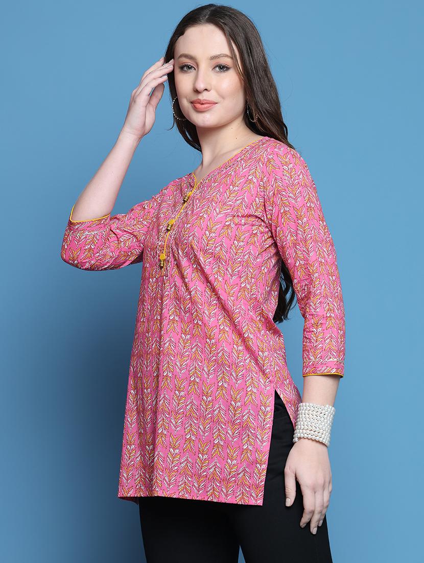 women printed three quarter sleeve straight kurti - 21737460 - Zoom Image - 0