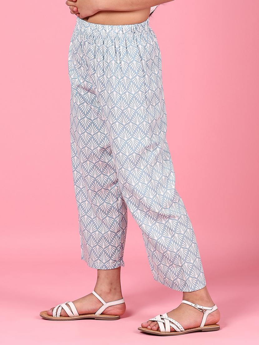 girls printed mid rise palazzo  - 21737775 -  Standard Image - 1