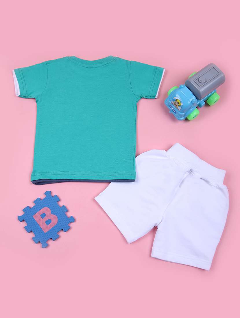 boys printed t-shirt & shorts casual wear set - 21737795 -  Standard Image - 1