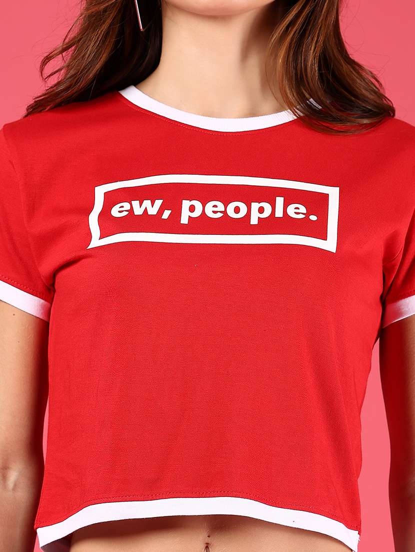 women printed short sleeves crop t-shirt - 21737811 -  Standard Image - 4