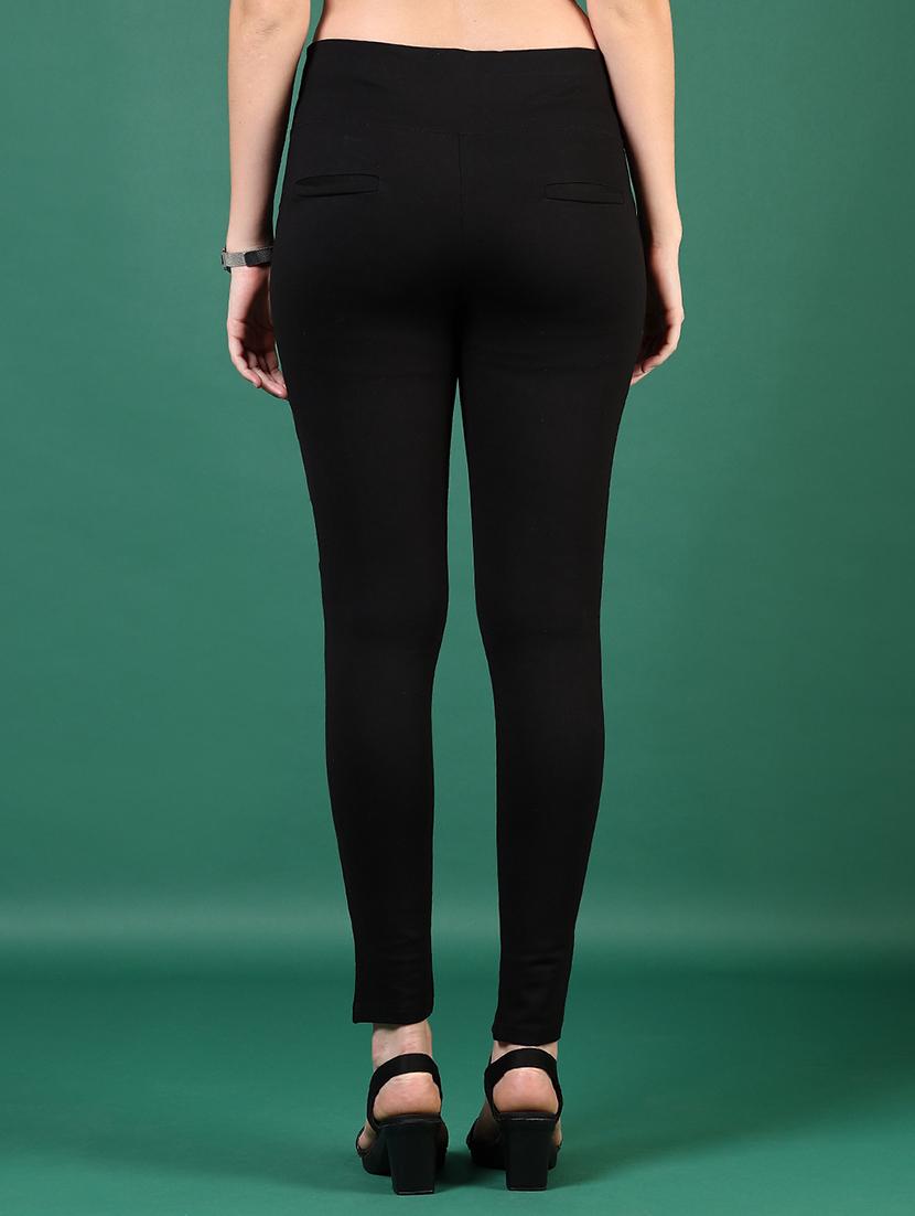 women solid mid rise slim fit jegging - 21737830 - Standard Image - 1