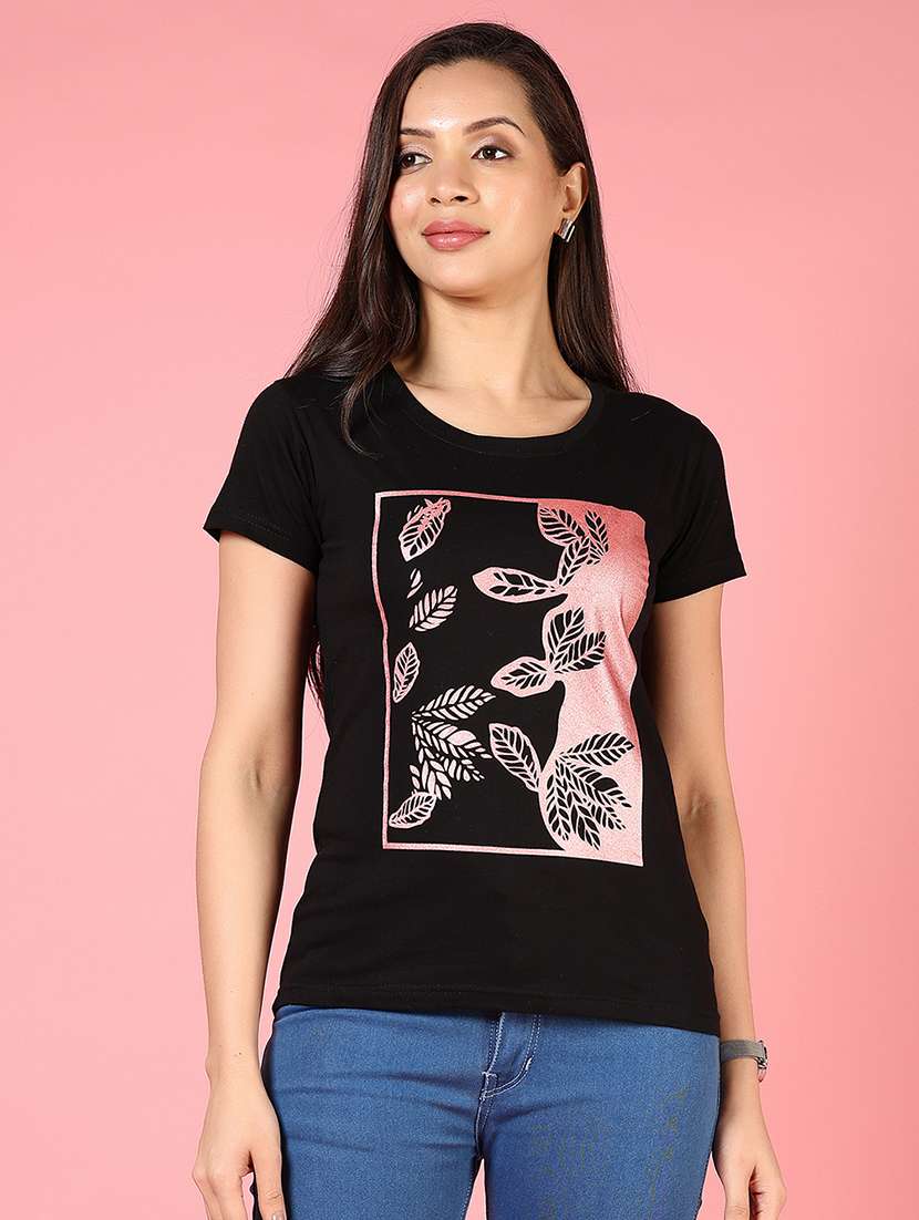 women front print short sleeve t-shirt