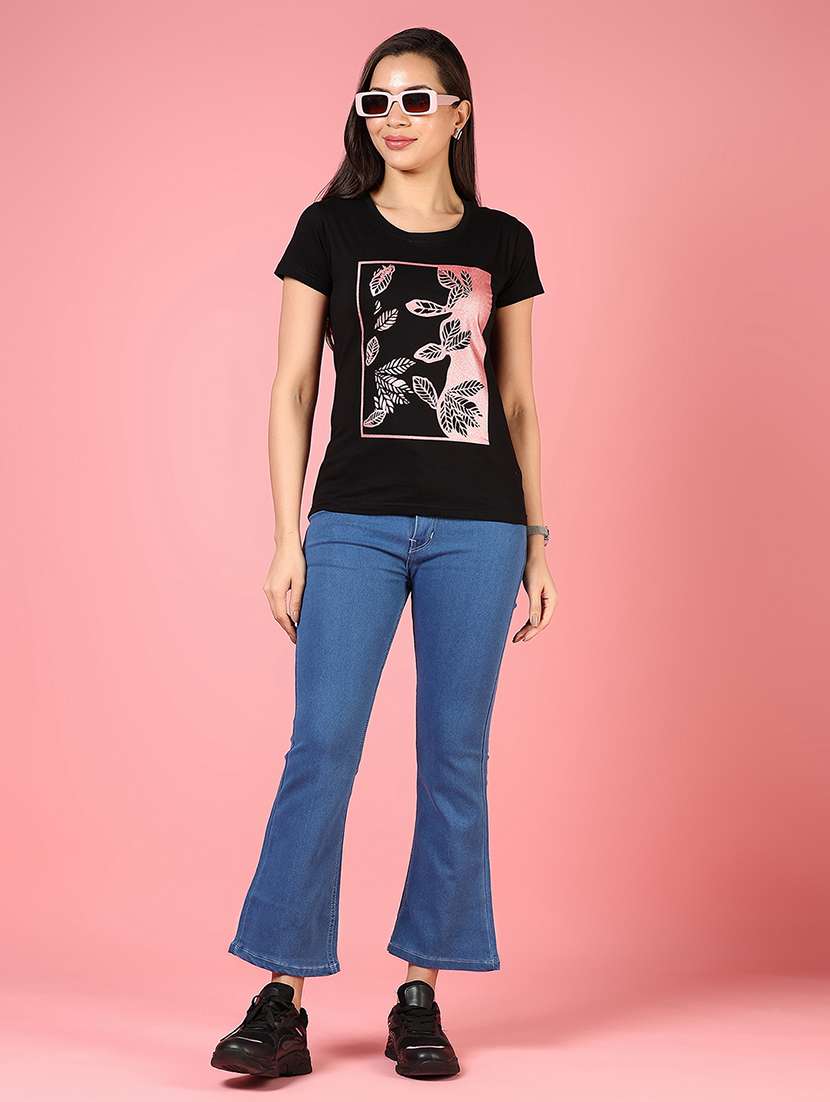 women front print short sleeve t-shirt - 21737841 - Standard Image - 4
