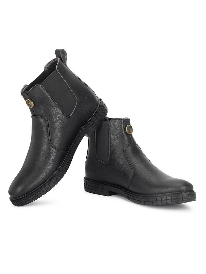 men solid slip on low ankle boots - 21737902 - Standard Image - 1