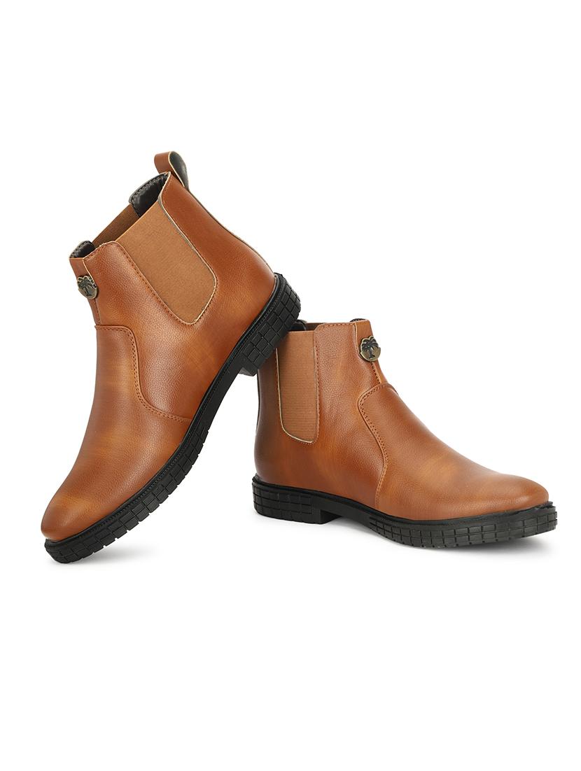 men solid slip on low ankle boots - 21737904 - Standard Image - 1