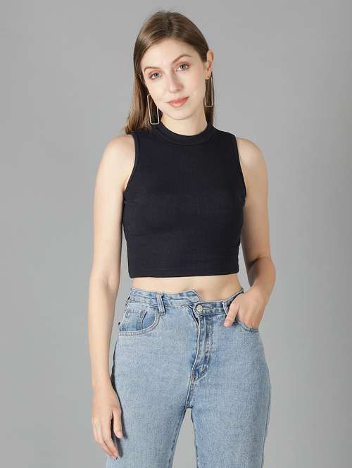 women plain sleeveless croped tank top  - 21738026 -  Standard Image - 0