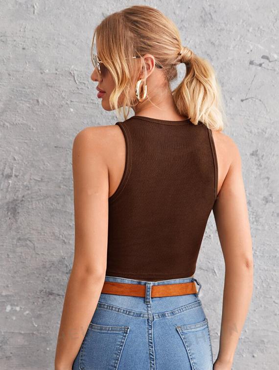 women printed sleeveless crop top  - 21738083 -  Standard Image - 1
