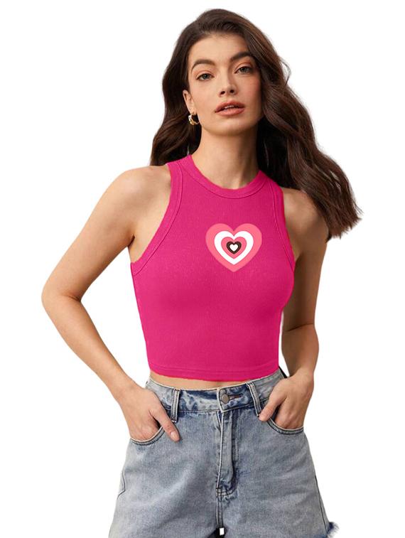 women printed sleeveless crop top - 21738216 - Zoom Image - 0