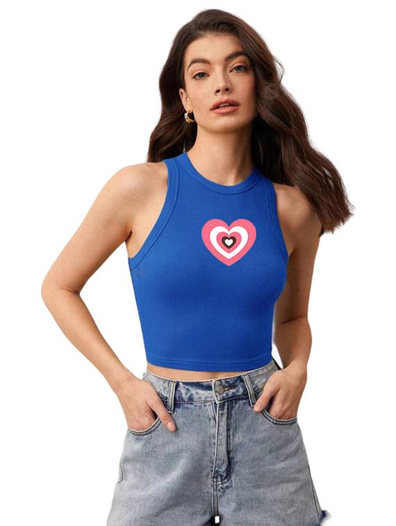 women printed sleeveless crop top  - 21738221 -  Zoom Image - 0