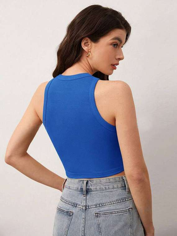 women printed sleeveless crop top  - 21738229 -  Standard Image - 1