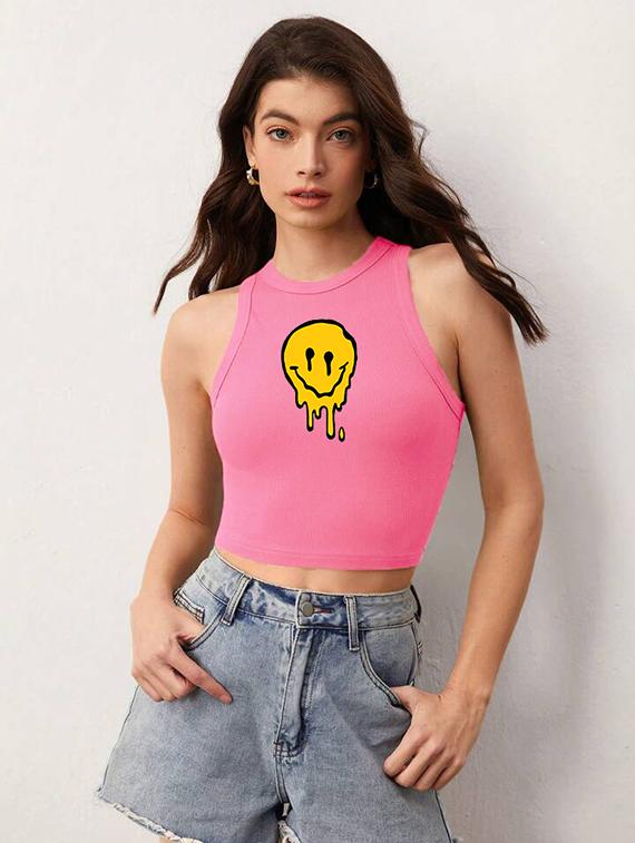 women printed sleeveless crop top  - 21738261 -  Standard Image - 1