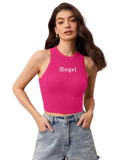 women printed sleeveless crop top - 21738310 - Standard Image - 0