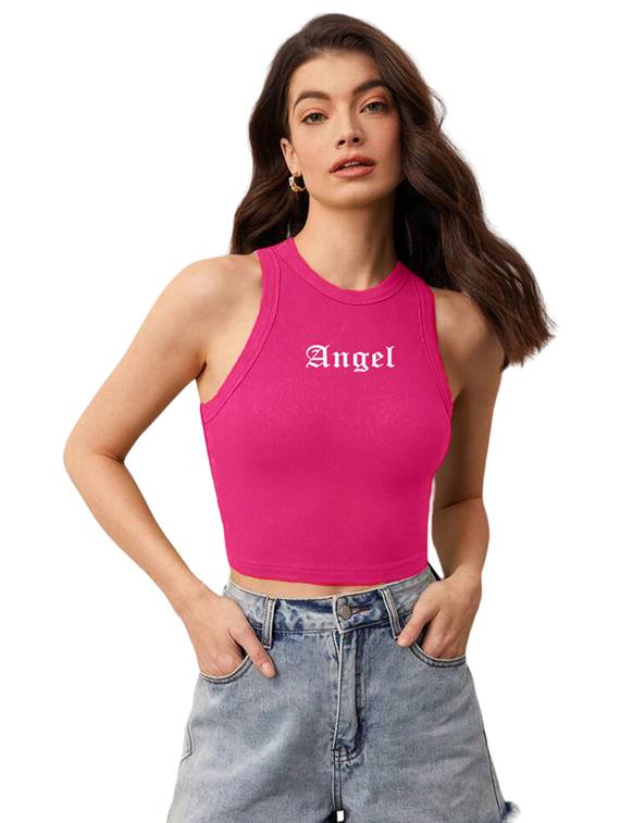 women printed sleeveless crop top - 21738310 - Zoom Image - 0