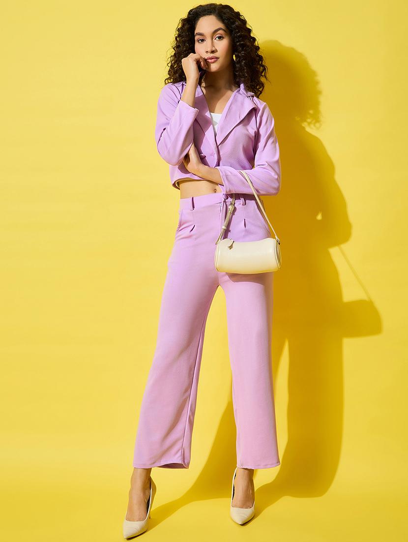 women solid crop formal blazer - 21738370 - Standard Image - 4