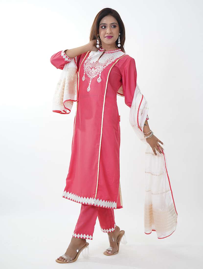 women embroidered kurta pant set with dupatta - 21738424 -  Standard Image - 1