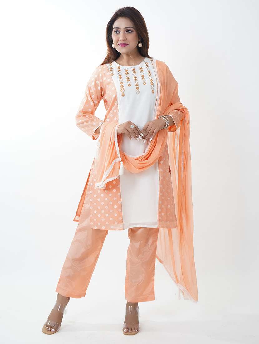 women embroidered kurta pant set with dupatta - 21738425 -  Standard Image - 1