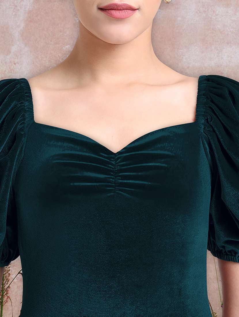 women sweetheart neck solid regular top - 21738438 -  Standard Image - 4