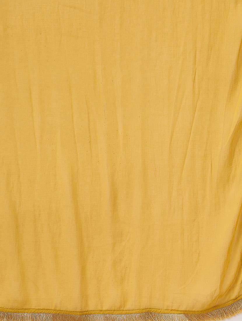 globus women yellow sequin lace detail v-neck straight kurta with sharara & dupatta festive set - 21738594 - Standard Image - 4