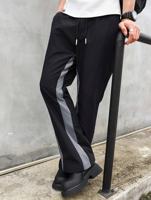 men color blocked relaxed fit full length track pant - 21738676 - Standard Image - 0