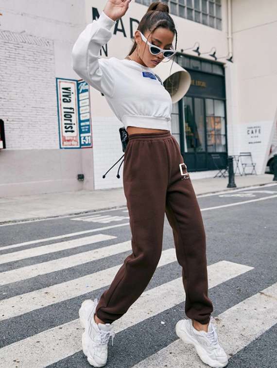 women printed high rise joggers - 21738834 -  Standard Image - 4