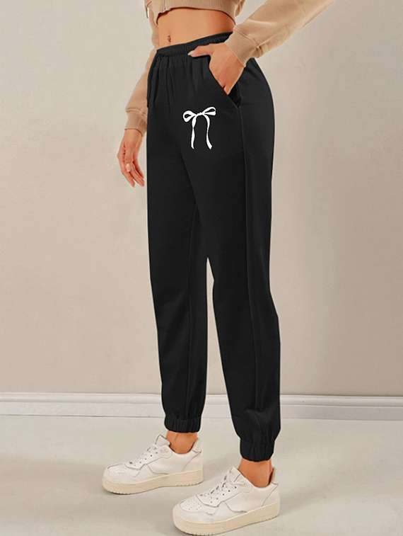 women printed high rise joggers - 21738841 - Standard Image - 1