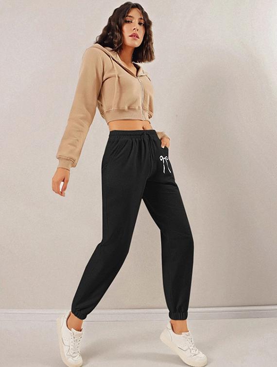 women printed high rise joggers - 21738841 - Standard Image - 4