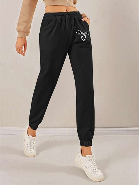 women printed high rise joggers - 21738850 -  Standard Image - 1