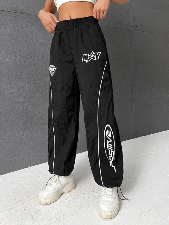 women printed high rise track pant - 21739083 -  Standard Image - 1