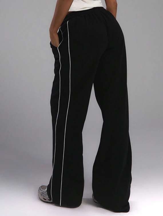 women solid high rise track pant - 21739094 -  Standard Image - 1