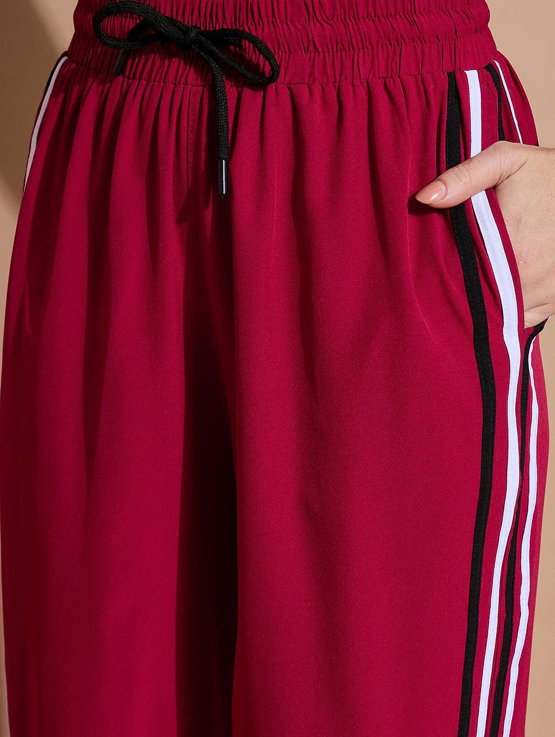women solid mid rise track pant - 21739303 - Standard Image - 4