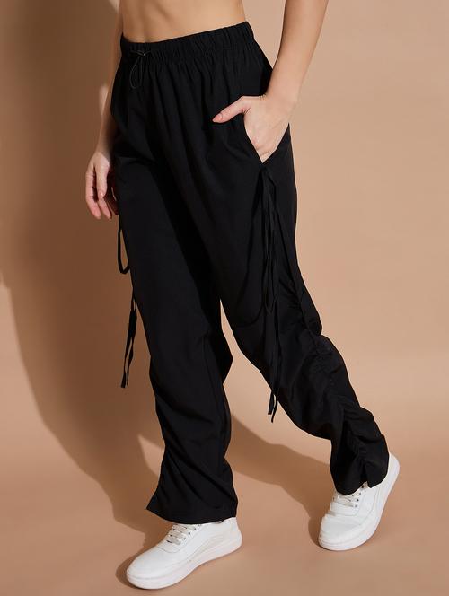 women solid mid rise track pant - 21739304 -  Standard Image - 0