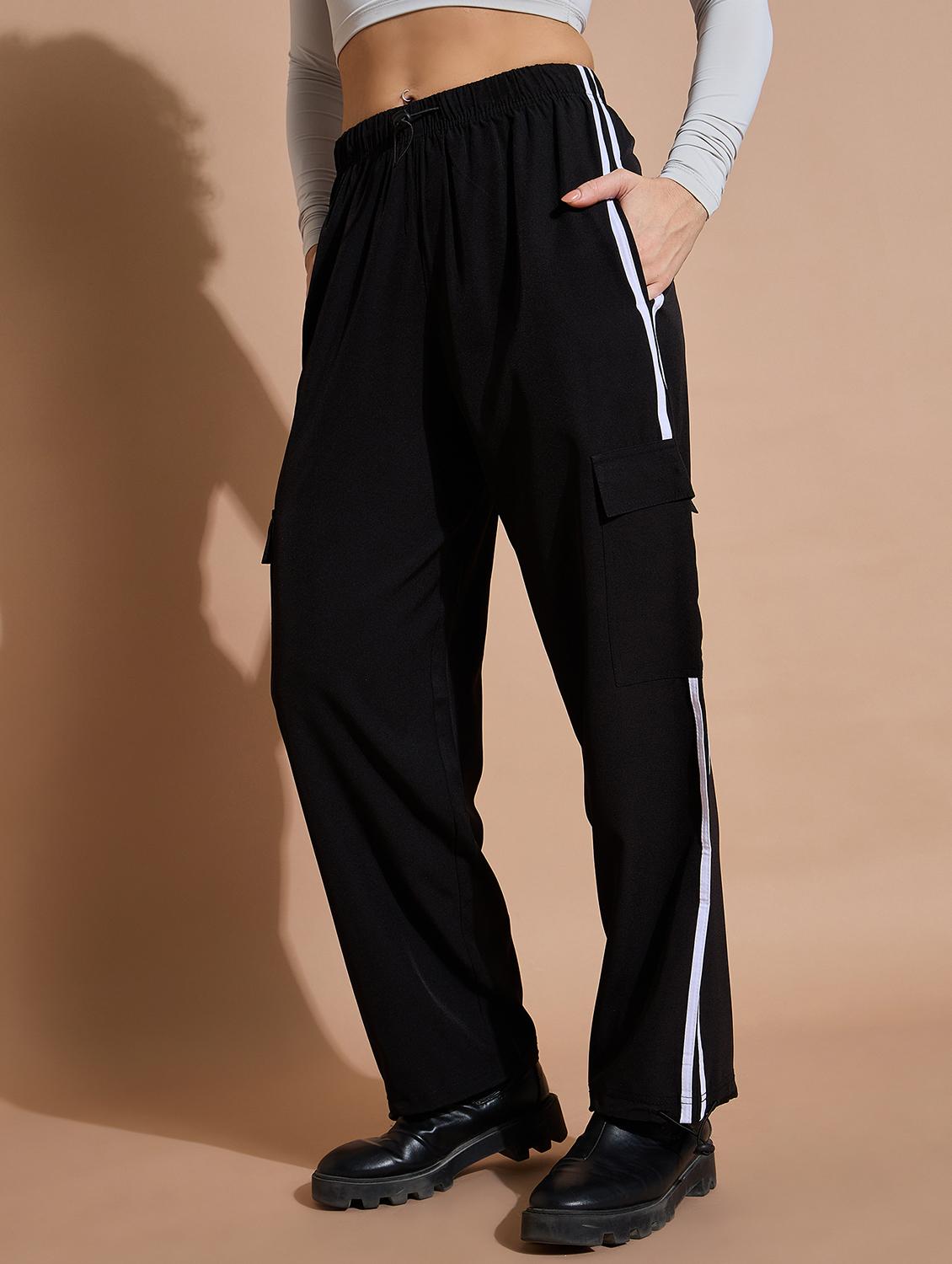 women color block mid rise track pant - 21739311 -  Standard Image - 1