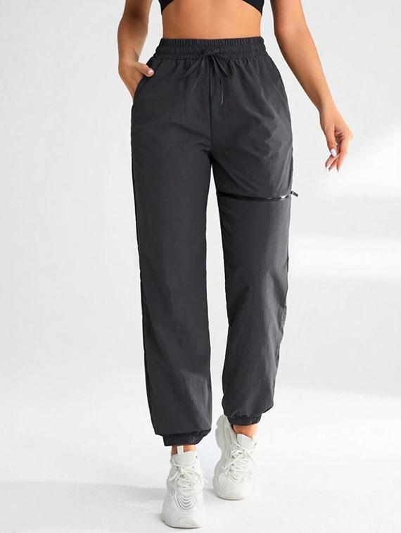 women solid high rise joggers - 21739325 - Zoom Image - 0