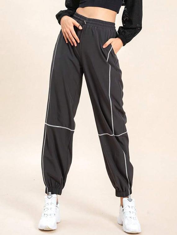 women solid high rise joggers - 21739326 -  Zoom Image - 0