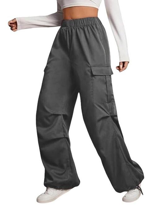 women solid mid rise parachute pants - 21739329 - Standard Image - 0