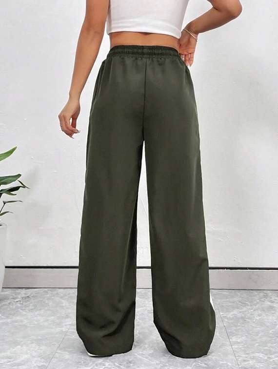 women color block mid rise track pant - 21739376 -  Standard Image - 1