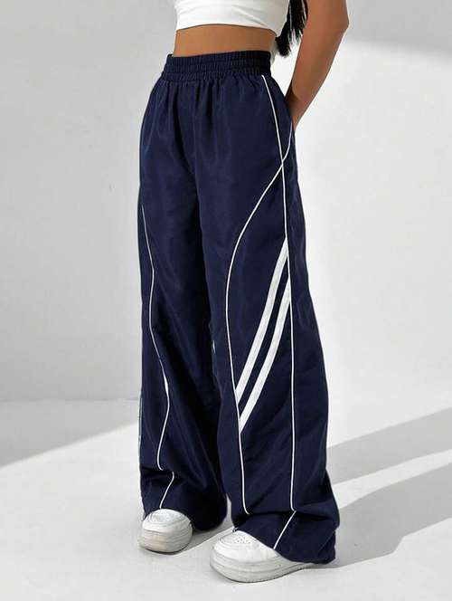 women solid mid rise track pant - 21739391 - Standard Image - 0
