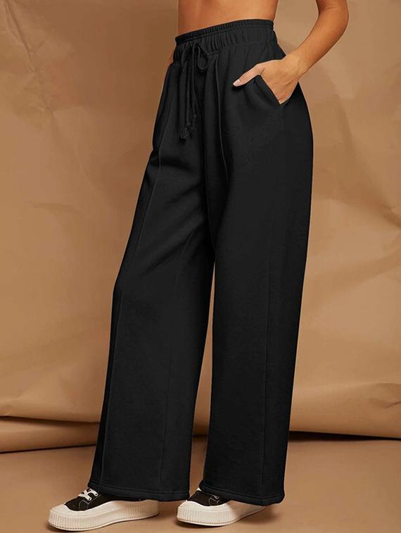 women solid mid rise track pant - 21739399 - Standard Image - 1