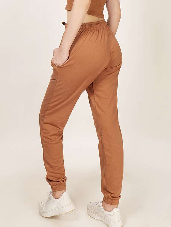 women solid mid rise joggers - 21739469 - Standard Image - 1