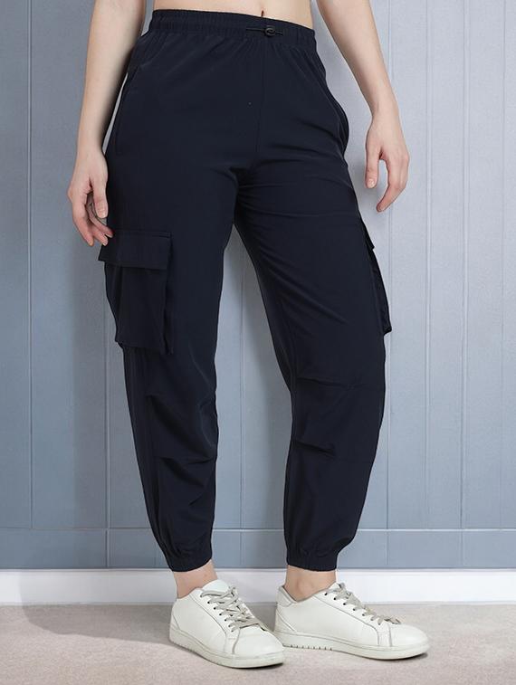 women solid mid rise cargo - 21739471 -  Standard Image - 1